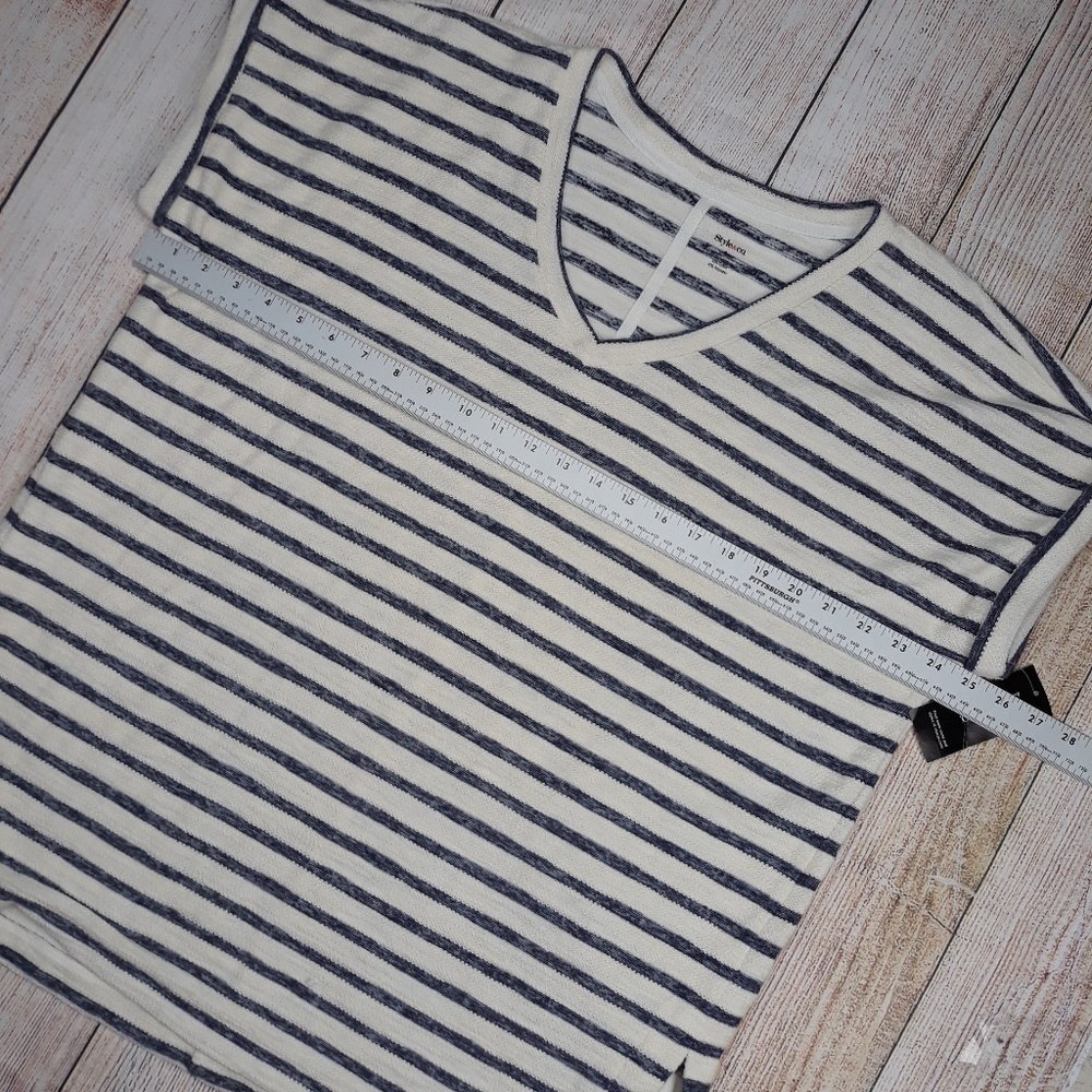 STYLE & Co Striped Sweatshirt Top - Picture 3 of 5